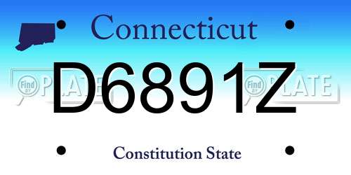 D6891Z Connecticut License Plate