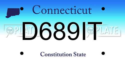 D689IT Connecticut License Plate
