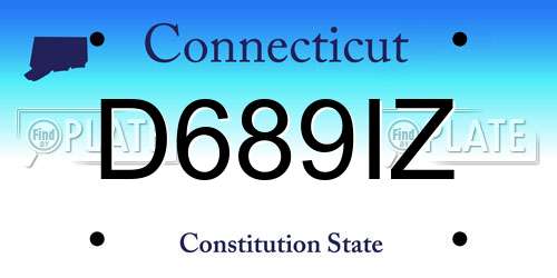 D689IZ Connecticut License Plate
