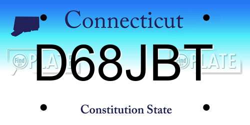 D68JBT Connecticut License Plate