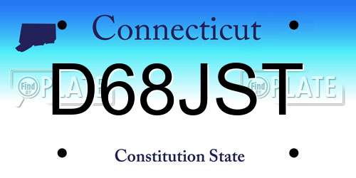 D68JST Connecticut License Plate