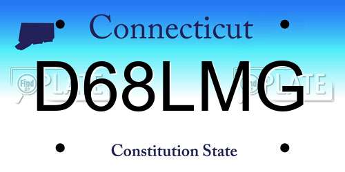 D68LMG Connecticut License Plate