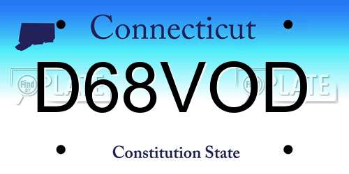 D68VOD Connecticut License Plate
