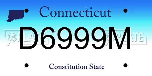 D6999M Connecticut License Plate