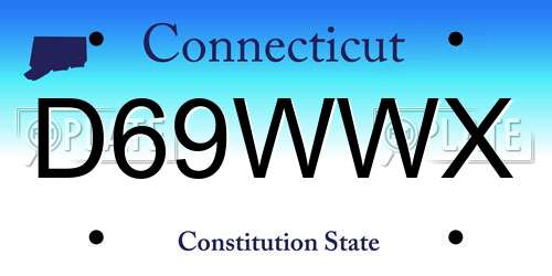 D69WWX Connecticut License Plate