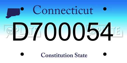 D700054 Connecticut License Plate