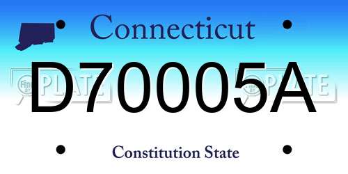 D70005A Connecticut License Plate