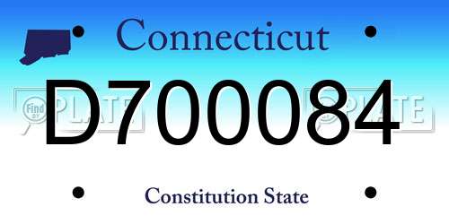 D700084 Connecticut License Plate