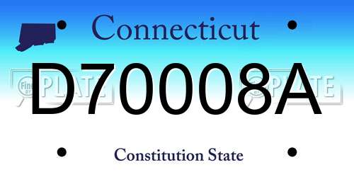 D70008A Connecticut License Plate