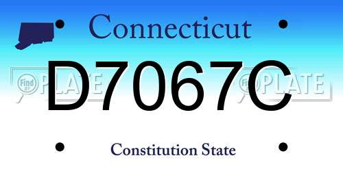 D7067C Connecticut License Plate