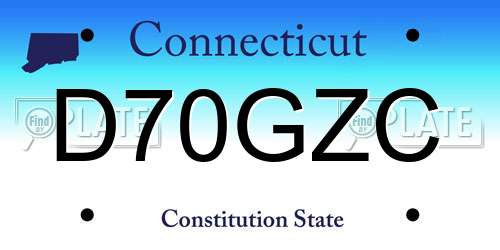 D70GZC Connecticut License Plate