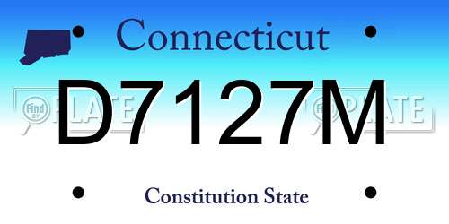 D7127M Connecticut License Plate