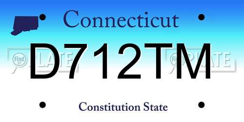 D712TM Connecticut License Plate