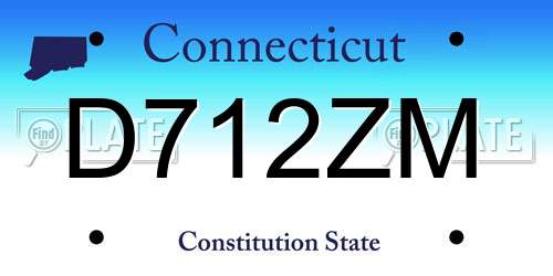 D712ZM Connecticut License Plate