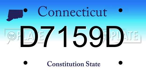 D7159D Connecticut License Plate