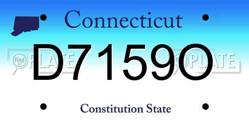 D7159O Connecticut License Plate