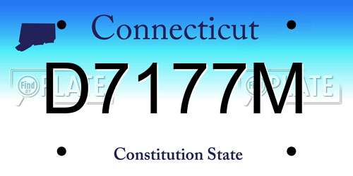 D7177M Connecticut License Plate