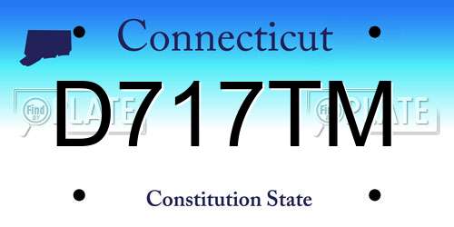 D717TM Connecticut License Plate