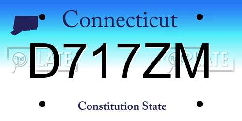 D717ZM Connecticut License Plate