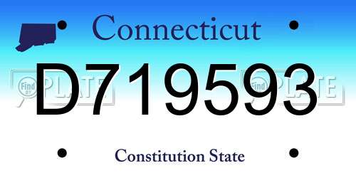 D719593 Connecticut License Plate