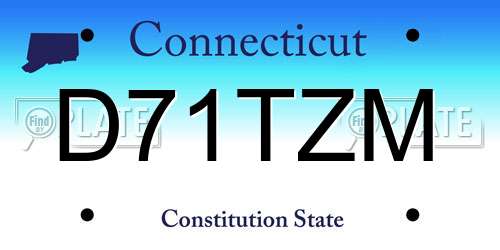 D71TZM Connecticut License Plate