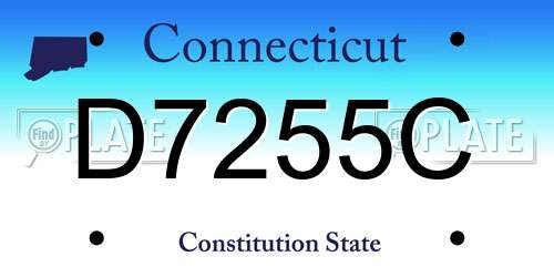 D7255C Connecticut License Plate