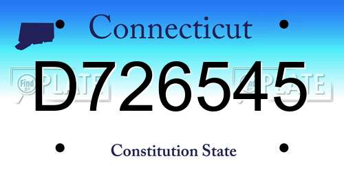 D726545 Connecticut License Plate