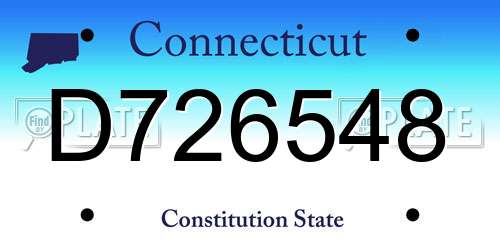 D726548 Connecticut License Plate