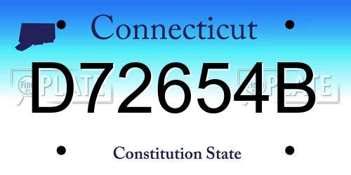 D72654B Connecticut License Plate
