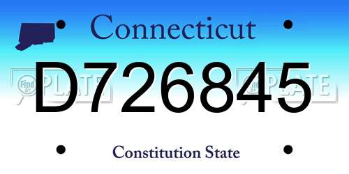 D726845 Connecticut License Plate