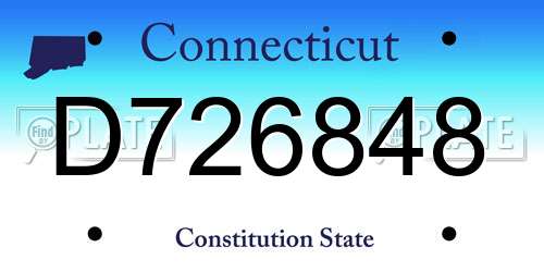 D726848 Connecticut License Plate