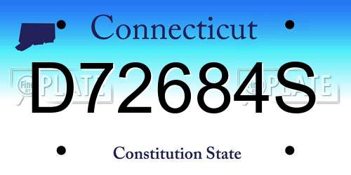 D72684S Connecticut License Plate