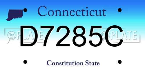 D7285C Connecticut License Plate