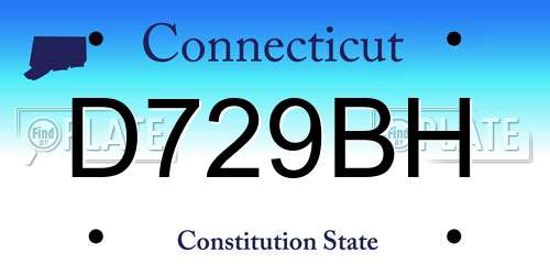 D729BH Connecticut License Plate