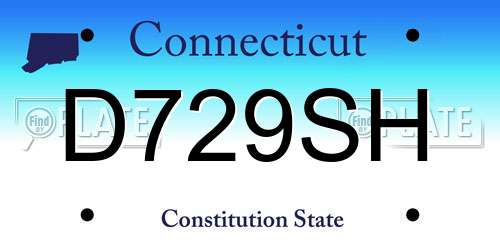 D729SH Connecticut License Plate
