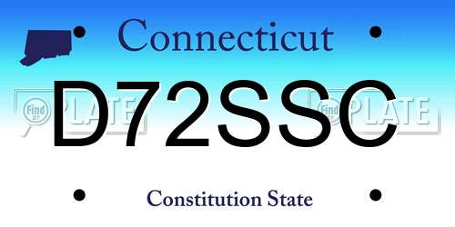 D72SSC Connecticut License Plate