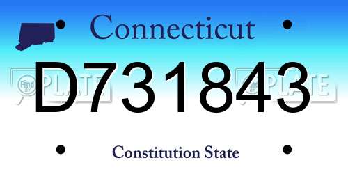 D731843 Connecticut License Plate