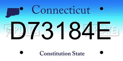 D73184E Connecticut License Plate