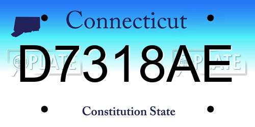 D7318AE Connecticut License Plate