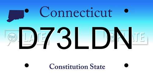 D73LDN Connecticut License Plate