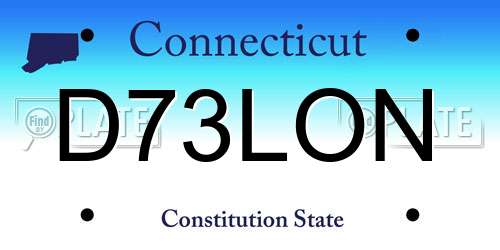 D73LON Connecticut License Plate