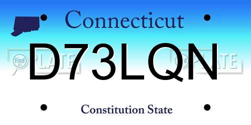 D73LQN Connecticut License Plate