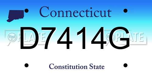 D7414G Connecticut License Plate