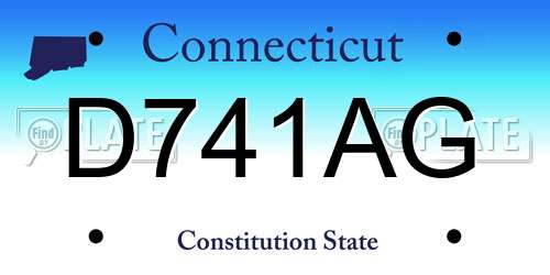 D741AG Connecticut License Plate