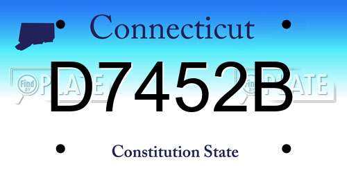 D7452B Connecticut License Plate