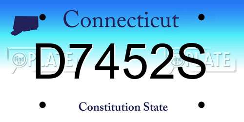D7452S Connecticut License Plate
