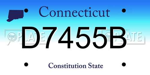 D7455B Connecticut License Plate