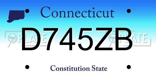 D745ZB Connecticut License Plate