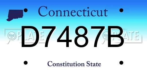 D7487B Connecticut License Plate