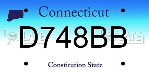 D748BB Connecticut License Plate